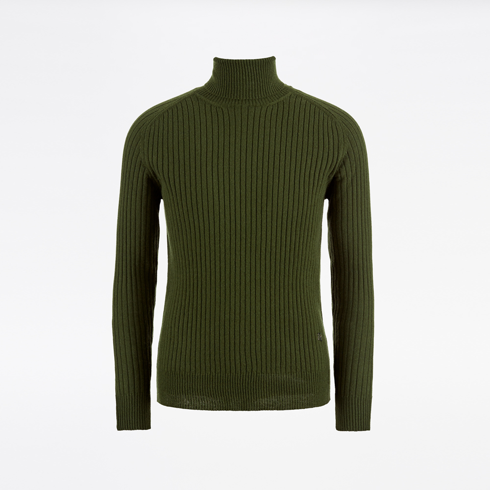 UNISEX FLAT RIBBED TURTLENECK, MILITARY GREEN, SIZE S - Sealup